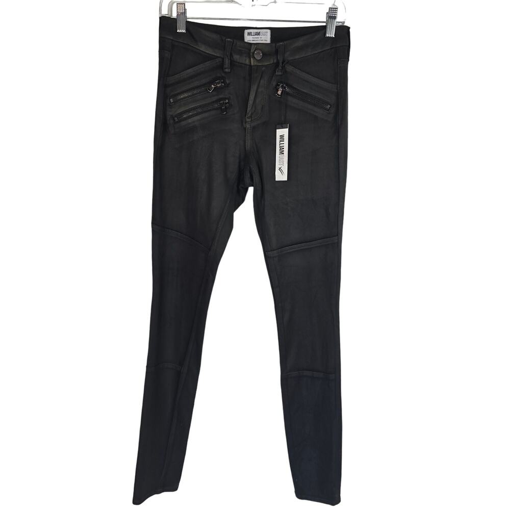 William Rast The Motto Faux Suede Pants Black Women's Pant's 26 NWT